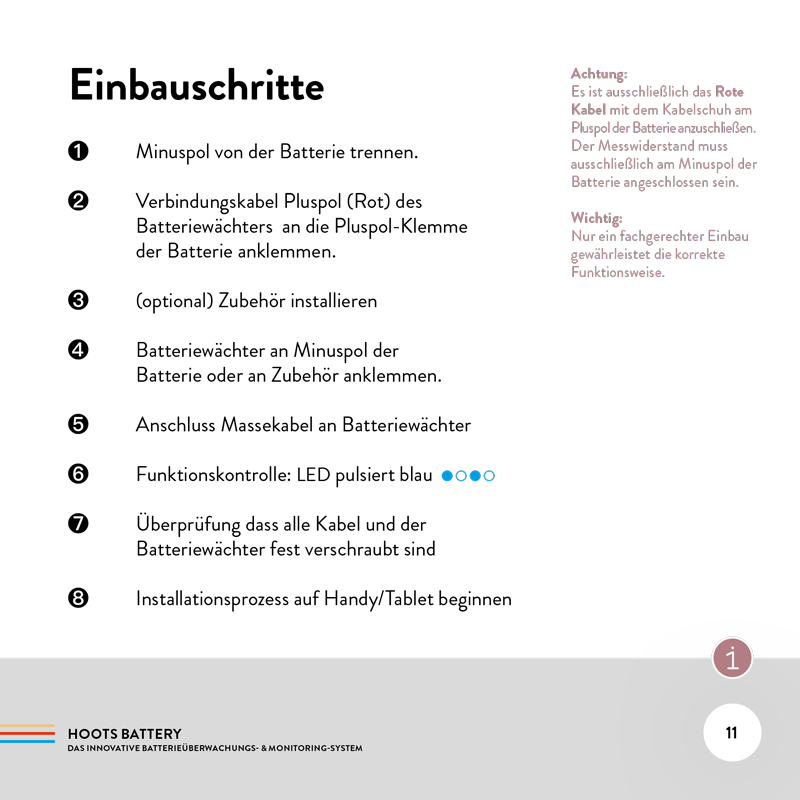 HOOTS BATTERY Einbauschritte