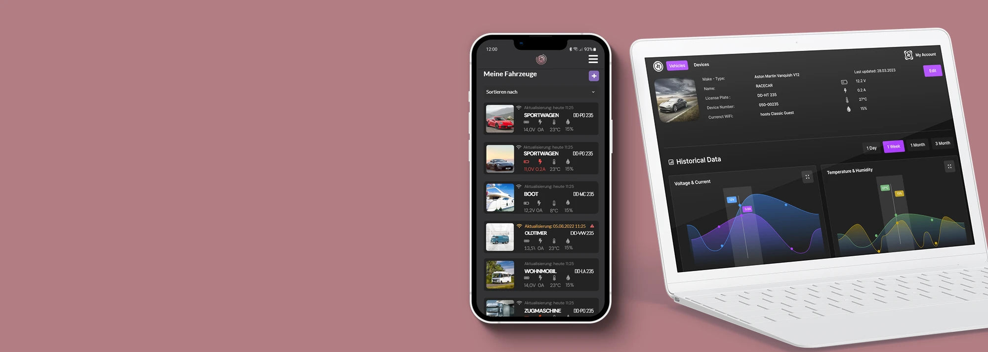 HOOTS BATTERY Dashboard App und PC